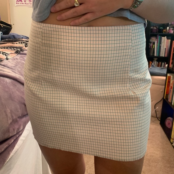 Vintage Plaid Pink Grey Trendy Y2K Cut-Off Mini Skirt XS - Picture 3 of 10